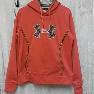 Pink Under Armour hoodie W/ Logo. Great for Sports, Travel, Work-out